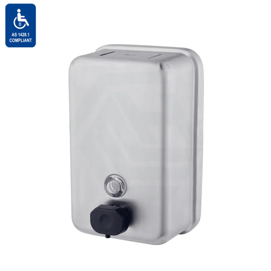 1.2L Tank Type Vertical Liquid Soap Dispenser Satin Stainless Steel Push-in Valve Surface Mounted