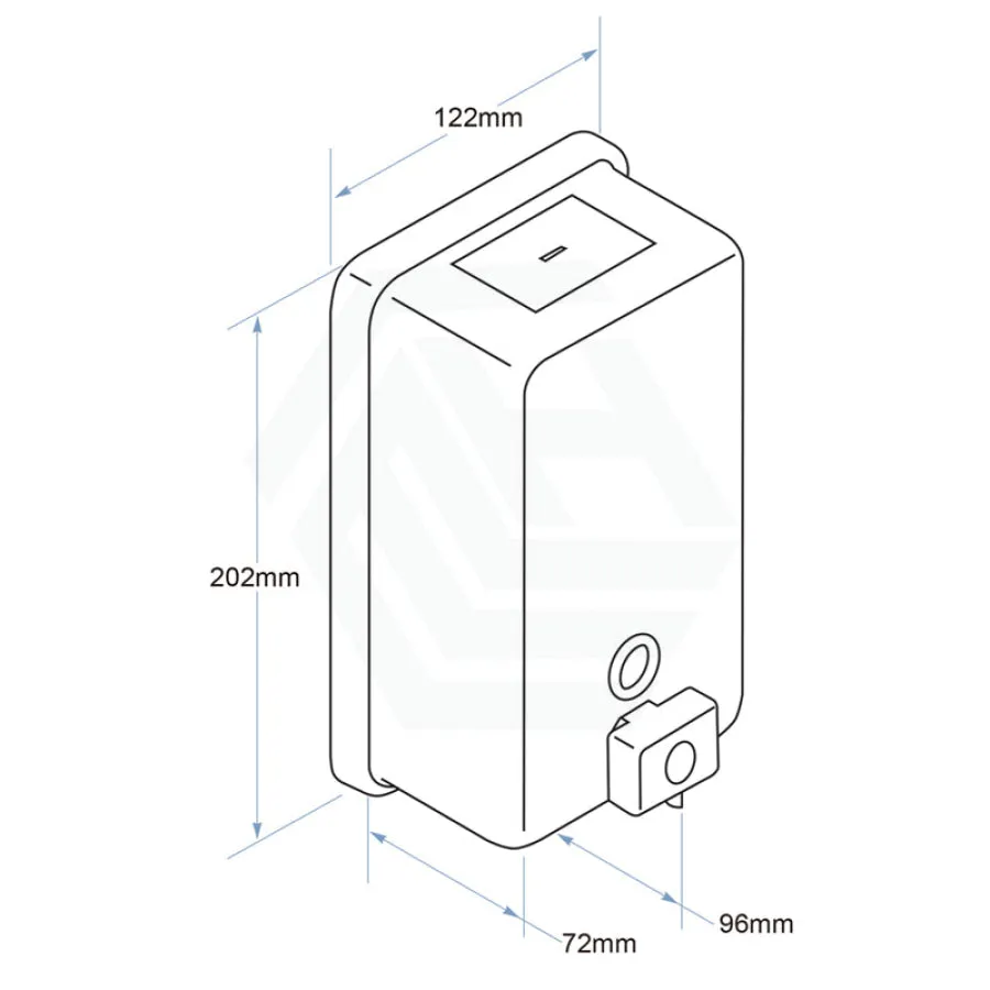 1.2L Tank Type Vertical Liquid Soap Dispenser Satin Stainless Steel Push-in Valve Surface Mounted