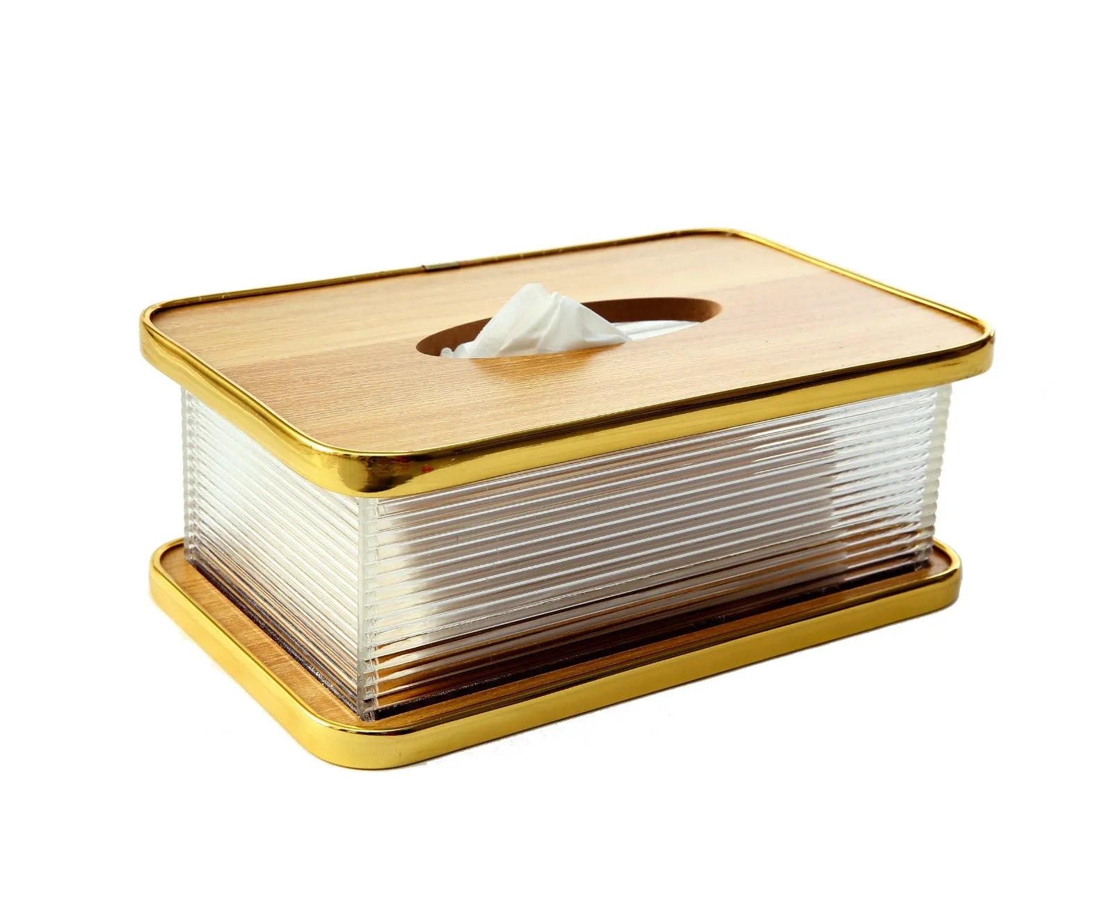 Bamboo Lid Tissue Paper Box Double Walled 5439-SA2403-12