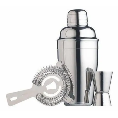 Barcraft Cocktail Shaker Set 3 Piece Stainless Steel