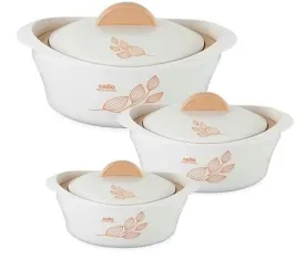 Cello Maple Pack of 3 Thermoware Casserole Set (500 ml, 1000 ml, 1500 ml)