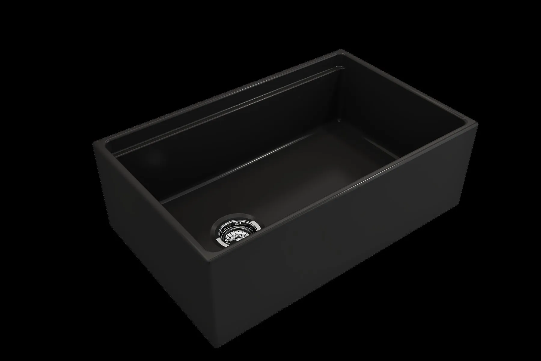 Contempo Step-Rim 30" x 19" x 10" Single-Basin Farmhouse Apron Front Kitchen Sink in Matte Black