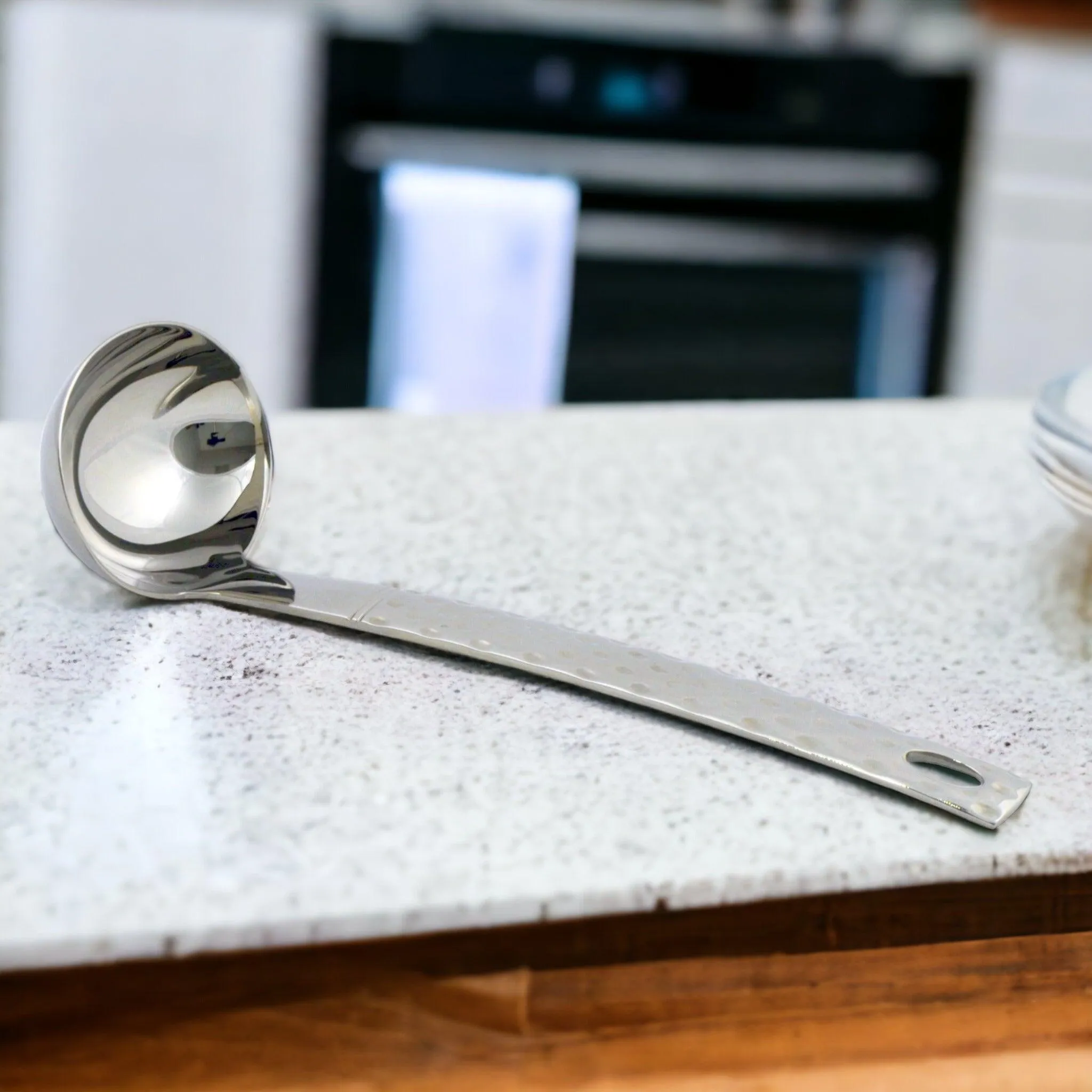 Gravy Boat Ladle with Hammered Design Handle