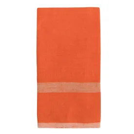 Laundered Linen Kitchen Towels Orange & Natural, Set of 2