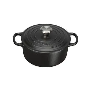 Le Creuset Signature Cast Iron Round Casserole Satin Black 18cm