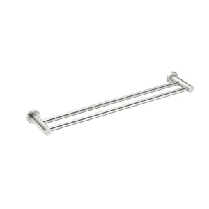 Nero MECCA Double Towel Rail 800MM BRUSHED Nickel 1930D-BN