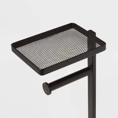 New - Functional Toilet Paper Holder Matte Black - Brightroom