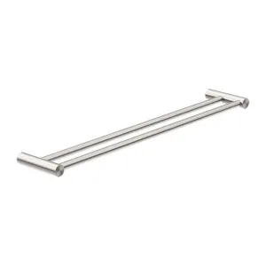 New MECCA Double Towel Rail 600MM Brushed Nickel 2324D-BN