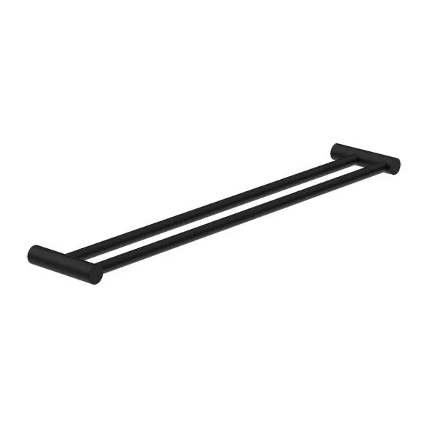 New MECCA Double Towel Rail 600MM Matte Black 2324D-MB