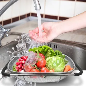 Stainless Steel Colander Over the Sink Strainer