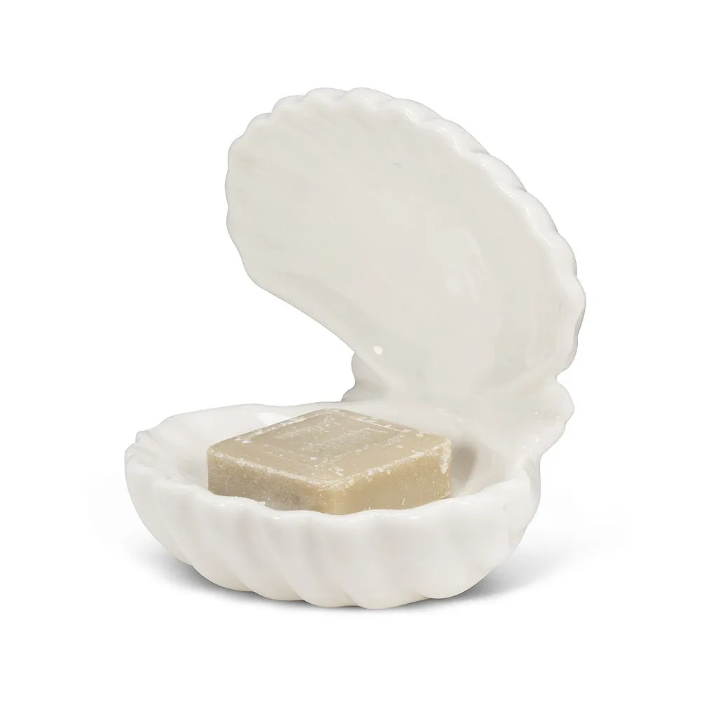 White Double Clam Shell Dish